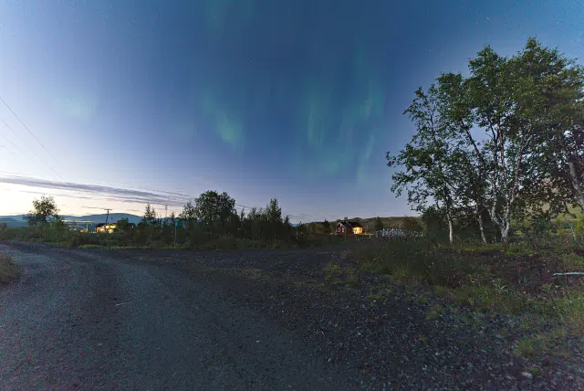 Aurora borealis in the night sky above Sweden