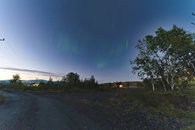 Aurora borealis in the night sky above Sweden