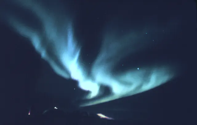 Aurora borealis in the night sky above Sweden
