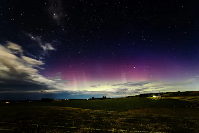 Aurora borealis in the night sky above Finland